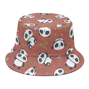 Baby Panda And Bamboo Pattern Print Bucket Hat