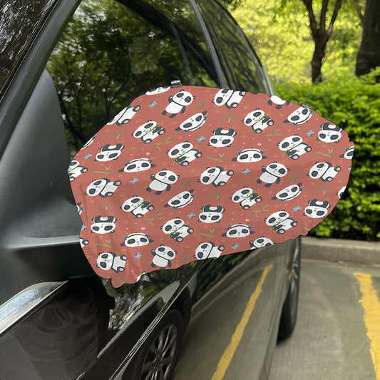 Baby Panda And Bamboo Pattern Print Car Side Mirror Covers