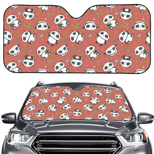 Baby Panda And Bamboo Pattern Print Car Windshield Sun Shade