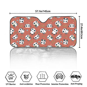 Baby Panda And Bamboo Pattern Print Car Windshield Sun Shade