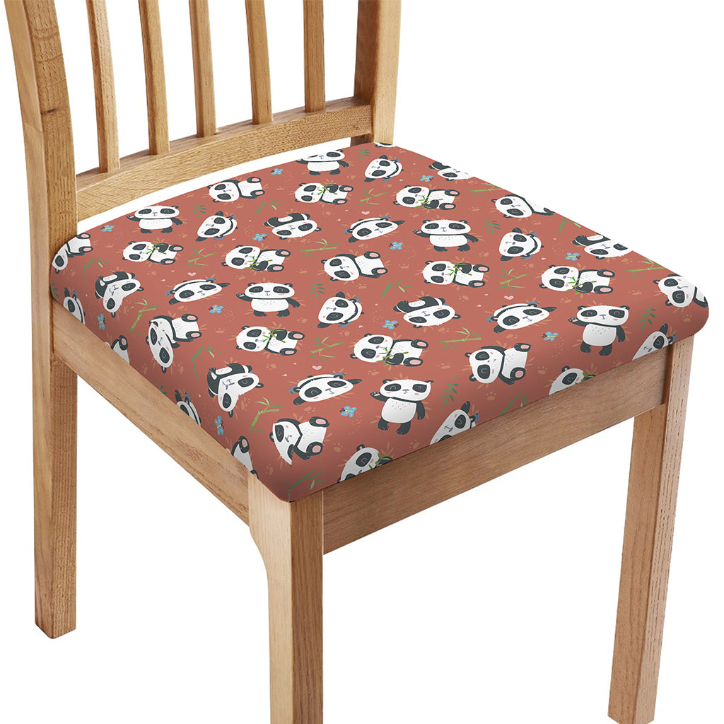 Baby Panda And Bamboo Pattern Print Chair Cushion Cover