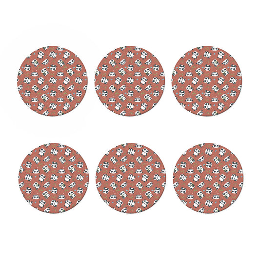 Baby Panda And Bamboo Pattern Print Coaster Set