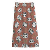 Baby Panda And Bamboo Pattern Print Cotton Front Slit Maxi Skirt