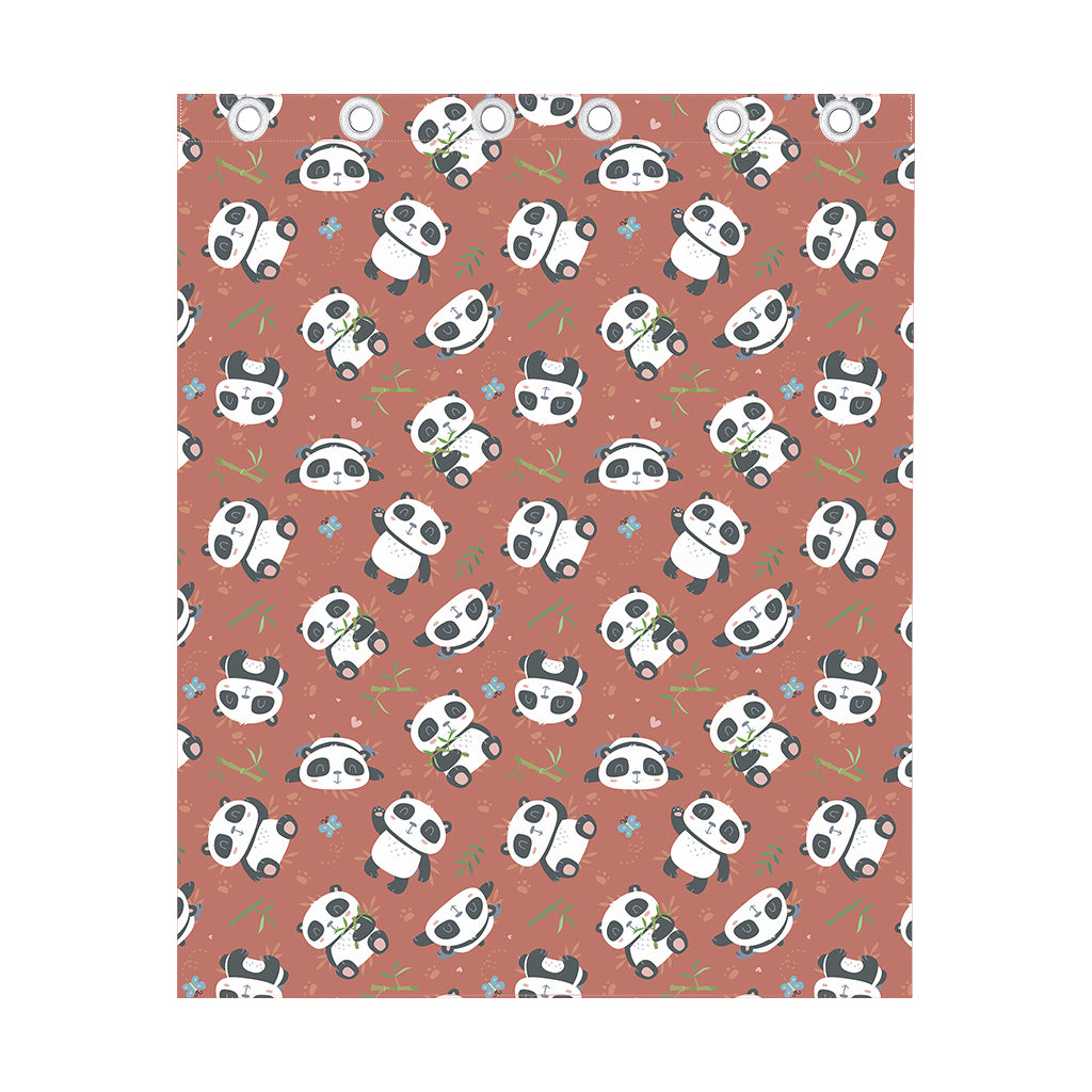 Baby Panda And Bamboo Pattern Print Curtain