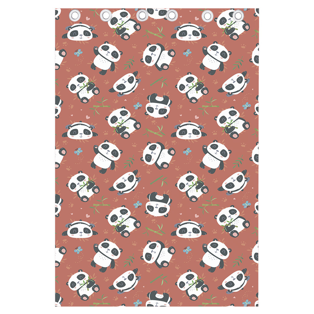 Baby Panda And Bamboo Pattern Print Curtain