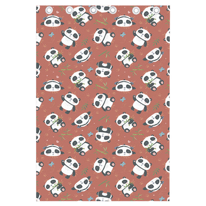 Baby Panda And Bamboo Pattern Print Curtain