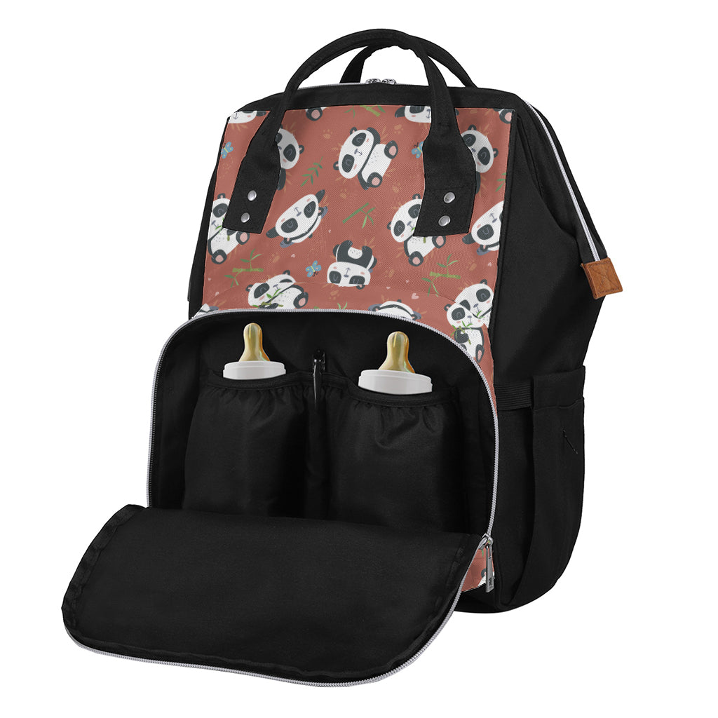 Baby Panda And Bamboo Pattern Print Diaper Bag