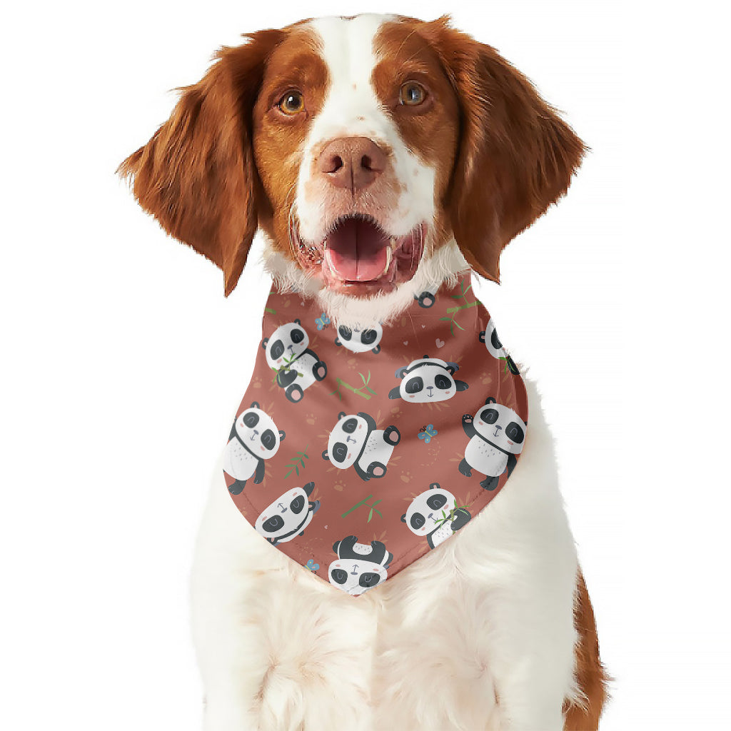 Baby Panda And Bamboo Pattern Print Dog Bandana