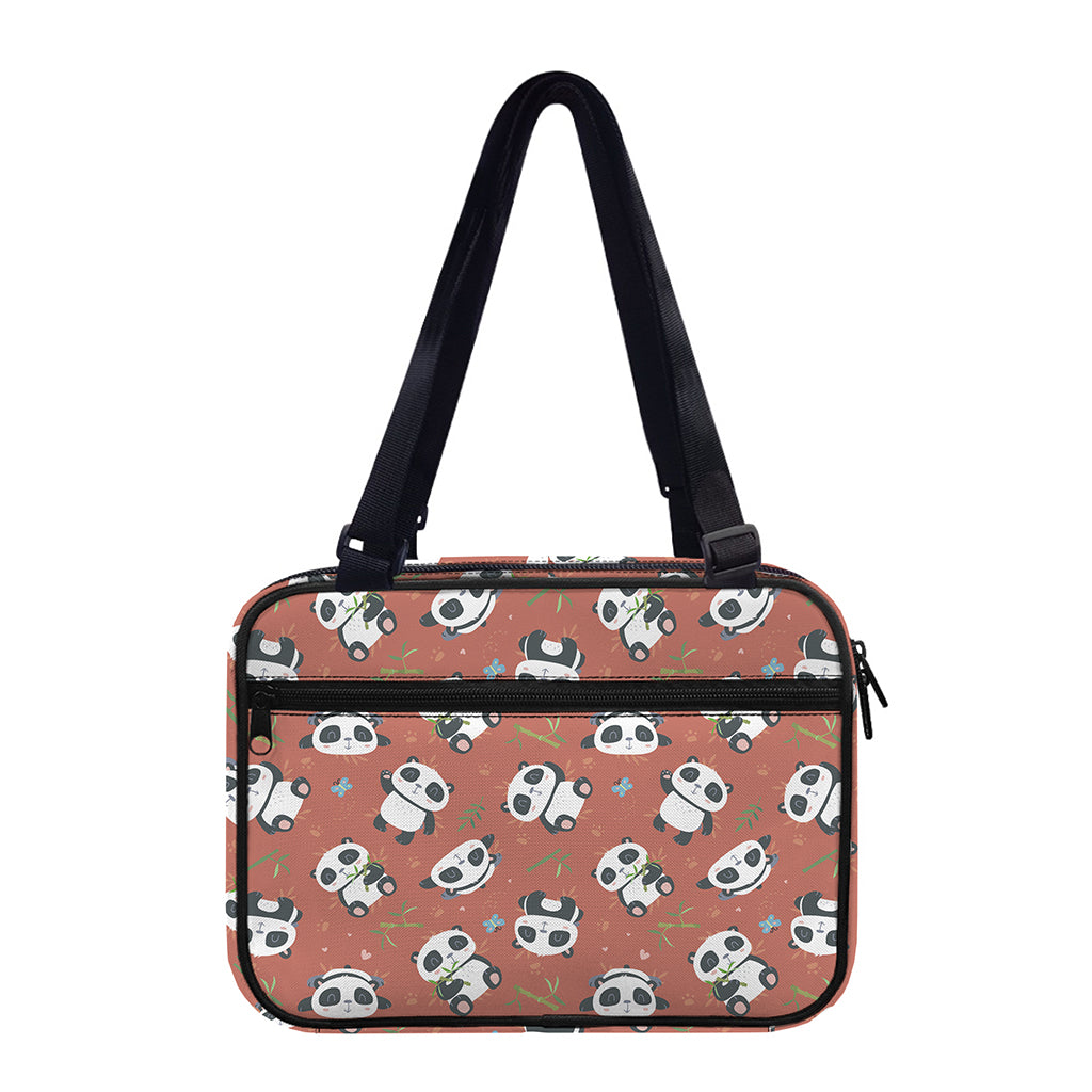 Baby Panda And Bamboo Pattern Print Double Strap Bible Bag