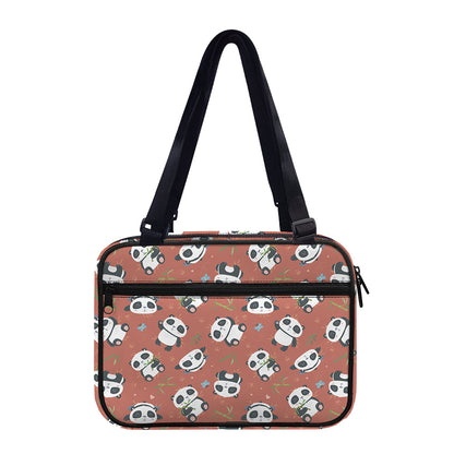 Baby Panda And Bamboo Pattern Print Double Strap Bible Bag