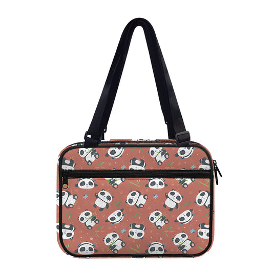 Baby Panda And Bamboo Pattern Print Double Strap Bible Bag