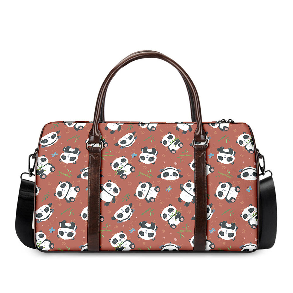 Baby Panda And Bamboo Pattern Print Duffle Bag