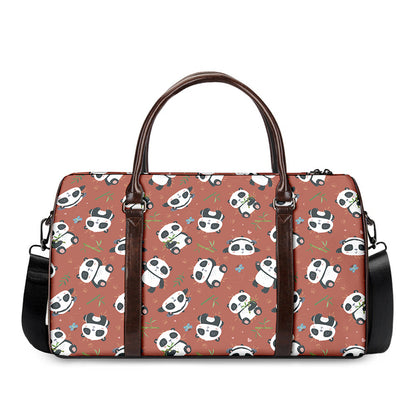 Baby Panda And Bamboo Pattern Print Duffle Bag