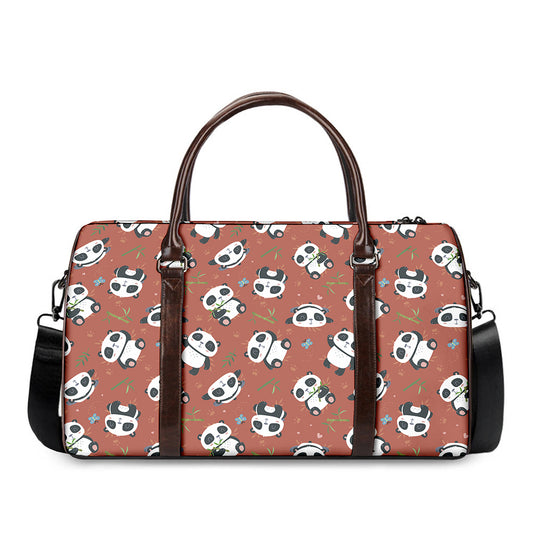 Baby Panda And Bamboo Pattern Print Duffle Bag