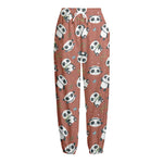 Baby Panda And Bamboo Pattern Print Fleece Lined Knit Pants