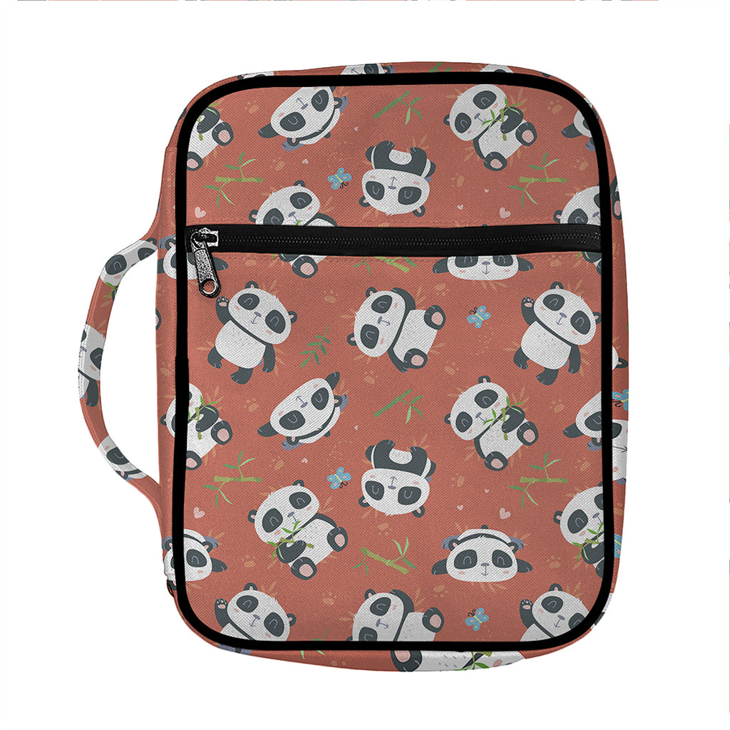 Baby Panda And Bamboo Pattern Print Front Pocket Bible Bag