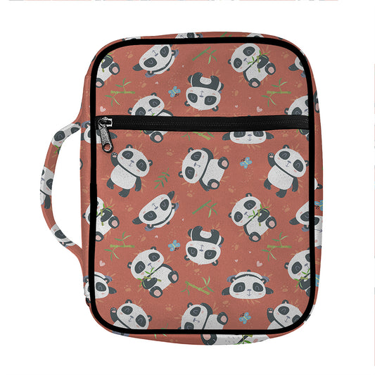 Baby Panda And Bamboo Pattern Print Front Pocket Bible Bag
