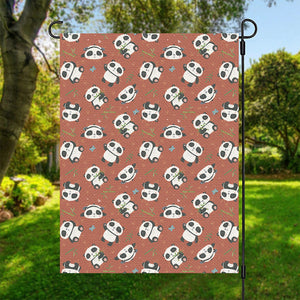 Baby Panda And Bamboo Pattern Print Garden Flag