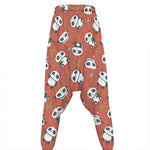 Baby Panda And Bamboo Pattern Print Hammer Pants