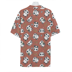 Baby Panda And Bamboo Pattern Print Hawaiian Shirt