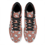 Baby Panda And Bamboo Pattern Print High Top Leather Sneakers