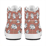 Baby Panda And Bamboo Pattern Print High Top Leather Sneakers