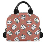Baby Panda And Bamboo Pattern Print Insulated Lunch Bag