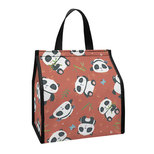 Baby Panda And Bamboo Pattern Print Insulated Lunch Tote