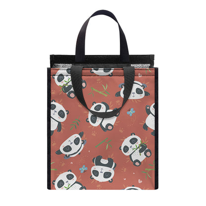 Baby Panda And Bamboo Pattern Print Insulated Lunch Tote