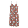 Baby Panda And Bamboo Pattern Print Jersey Midi Cami Dress