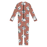 Baby Panda And Bamboo Pattern Print Jumpsuit