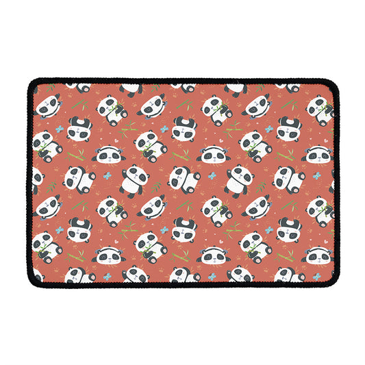 Baby Panda And Bamboo Pattern Print Kitchen Mat