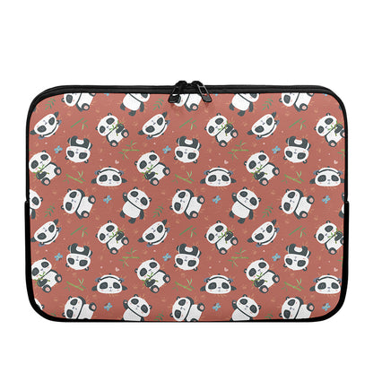 Baby Panda And Bamboo Pattern Print Laptop Sleeve