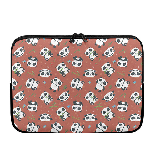 Baby Panda And Bamboo Pattern Print Laptop Sleeve