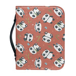 Baby Panda And Bamboo Pattern Print Leather Bible Cover