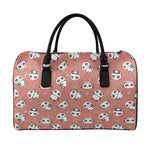 Baby Panda And Bamboo Pattern Print Leather Duffle Bag