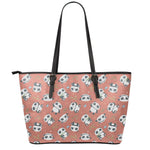 Baby Panda And Bamboo Pattern Print Leather Tote Bag
