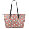 Baby Panda And Bamboo Pattern Print Leather Tote Bag