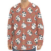 Baby Panda And Bamboo Pattern Print Long Sleeve Baseball Jersey