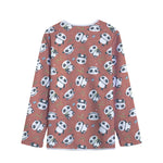 Baby Panda And Bamboo Pattern Print Long Sleeve Short Coat