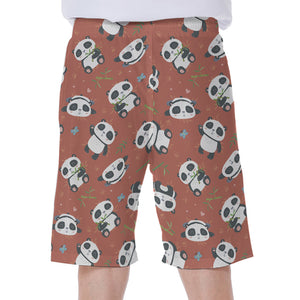 Baby Panda And Bamboo Pattern Print Men's Beach Shorts