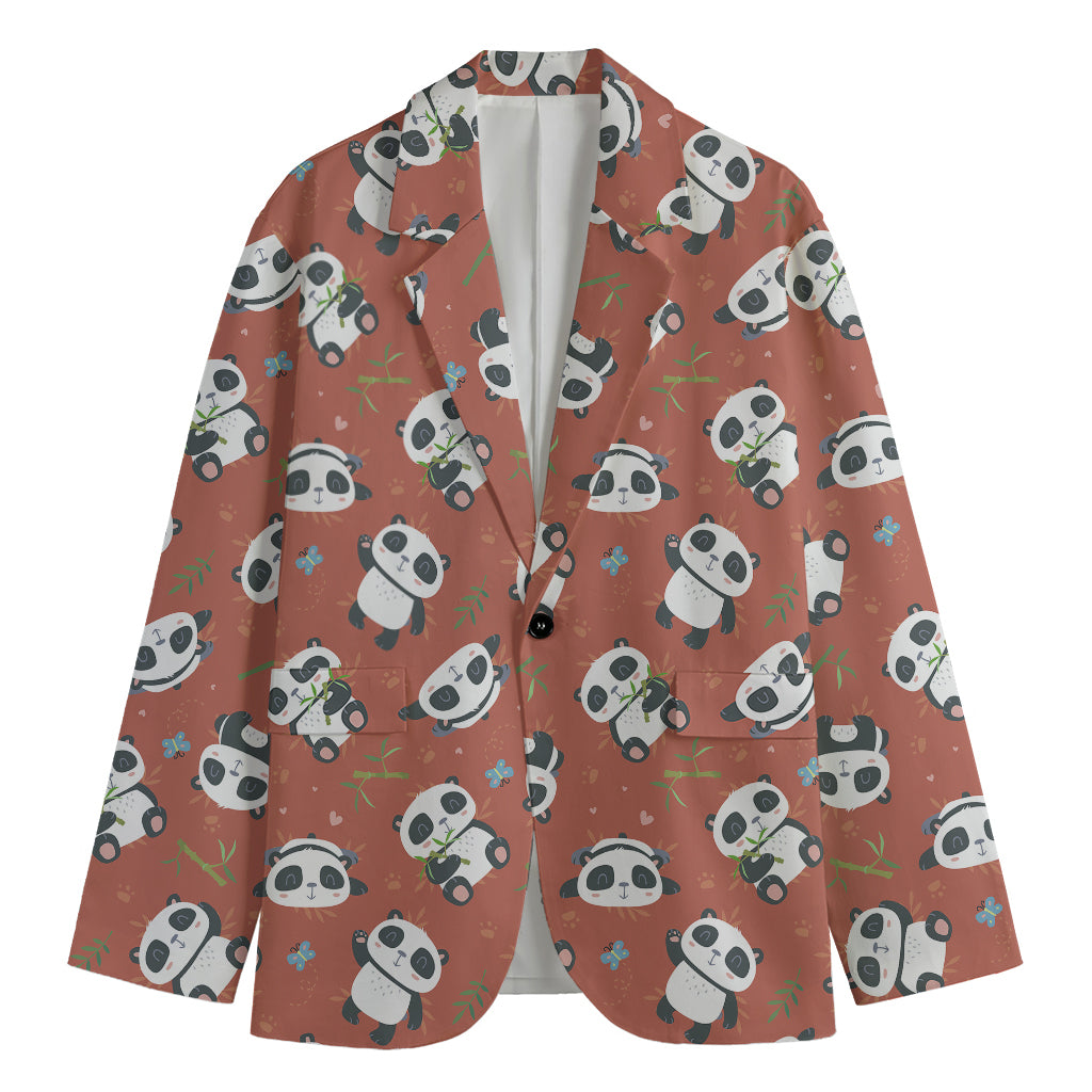 Baby Panda And Bamboo Pattern Print Men's Blazer