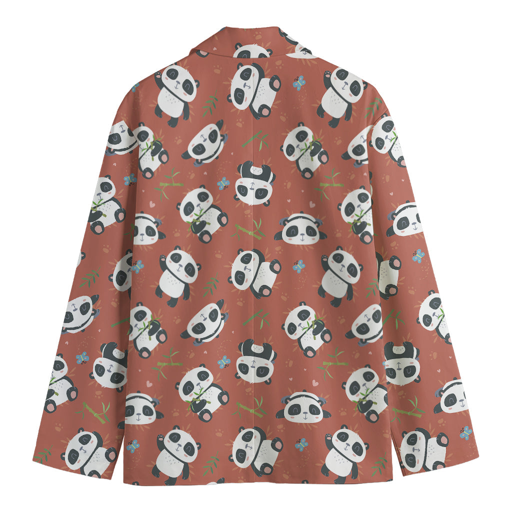 Baby Panda And Bamboo Pattern Print Men's Blazer