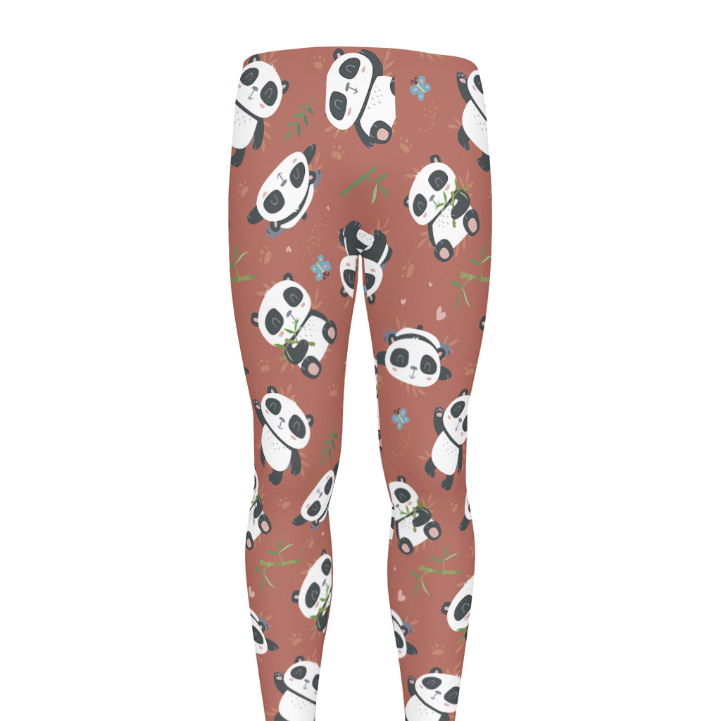 Baby Panda And Bamboo Pattern Print Men's leggings