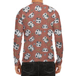 Baby Panda And Bamboo Pattern Print Men's Long Sleeve Rash Guard