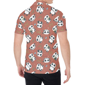 Baby Panda And Bamboo Pattern Print Men's Shirt