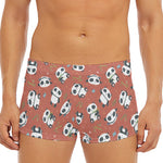 Baby Panda And Bamboo Pattern Print Men's Short Boxer Briefs