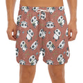 Baby Panda And Bamboo Pattern Print Men's Split Running Shorts