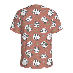 Baby Panda And Bamboo Pattern Print Men's Sports T-Shirt