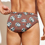 Baby Panda And Bamboo Pattern Print Men's Swim Briefs